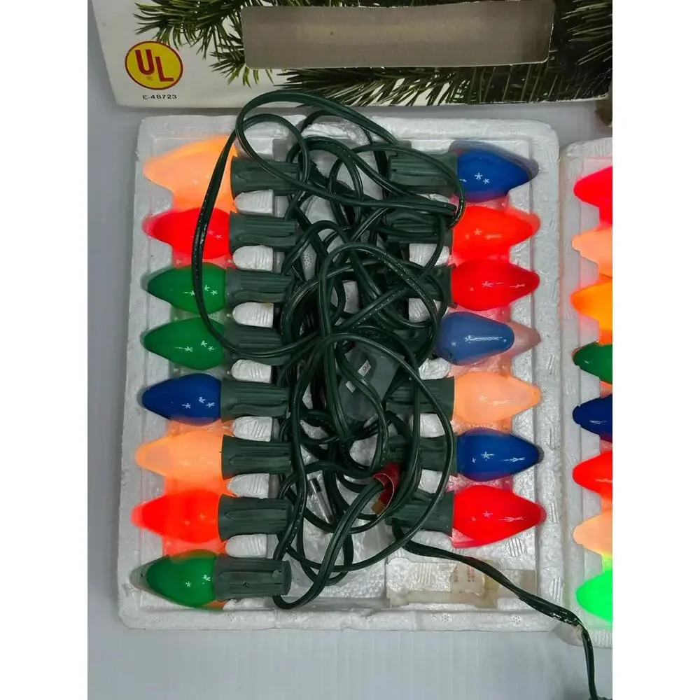 Vintage Liberty Bell Christmas Indoor Outdoor Set 15 Light Multi Color C7 Lights